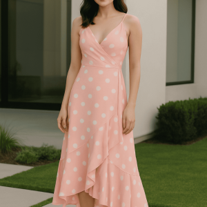 Vestido elegante rosa claro com alças finas